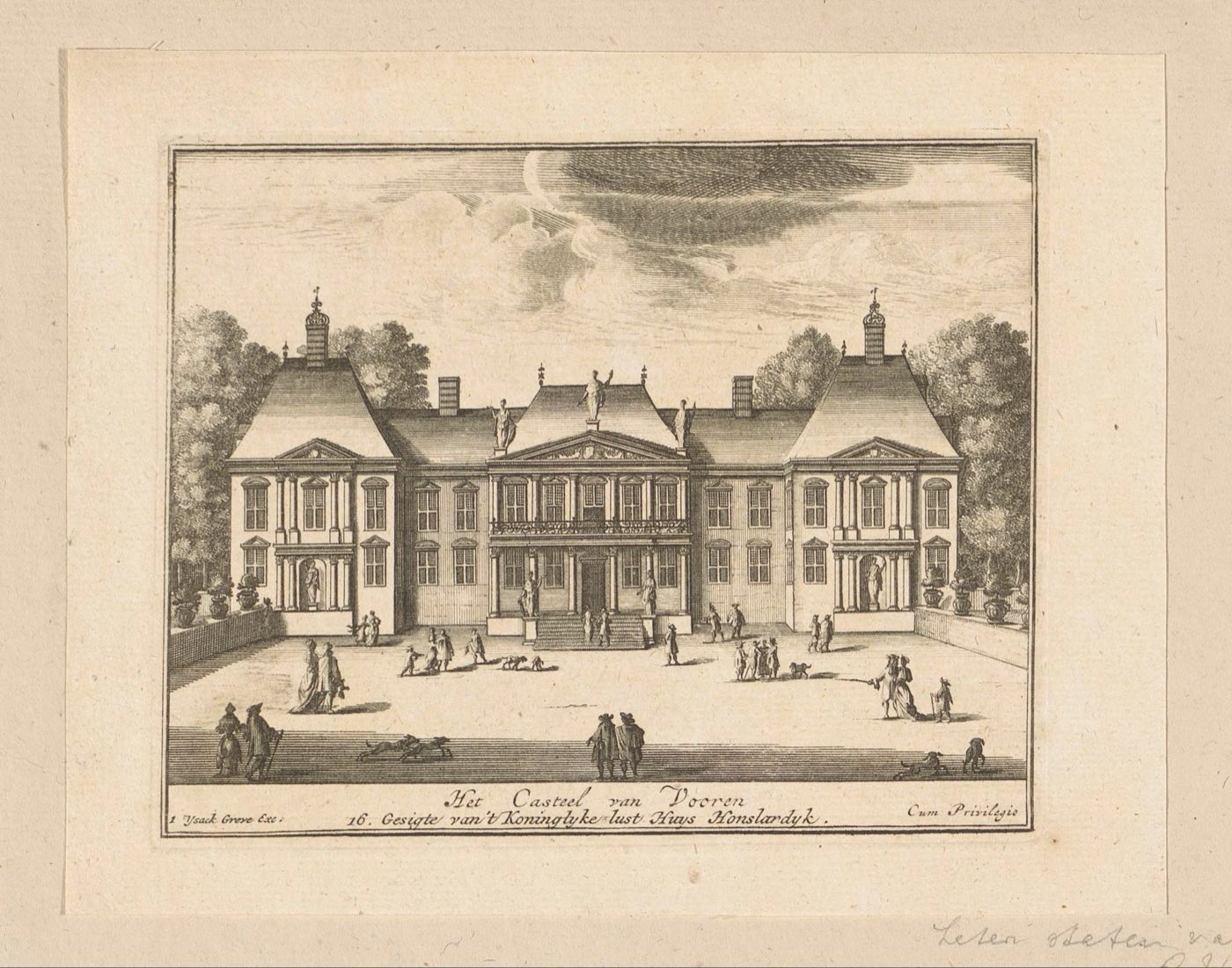 Paleis Honselaarsdijk, engraving from the series 'Sixteen Prints of Paleis Honselaarsdijk', late 17th century — Rijksmuseum