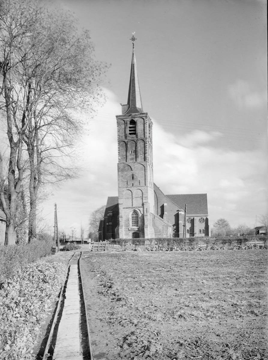 Dorpskerk von Pijnacker von Westen, 1936 — Rijksdienst voor het Cultureel Erfgoed