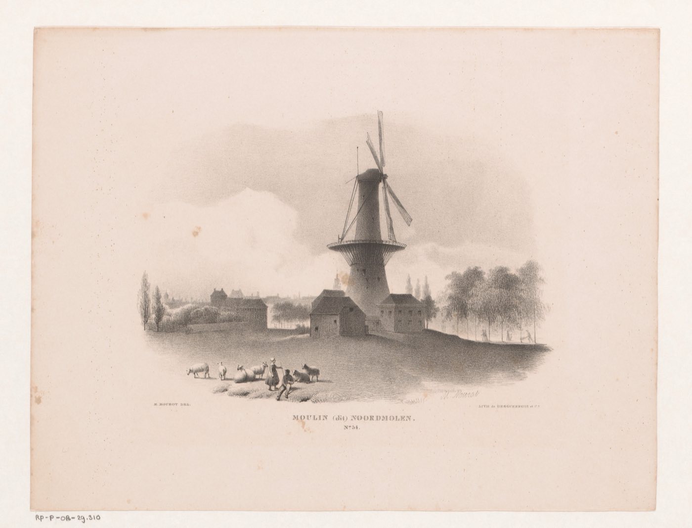Noordmolen in Schiedam, etching — Rijksmuseum